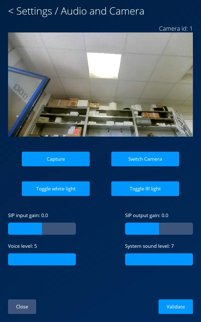 Audio und Camerasettings