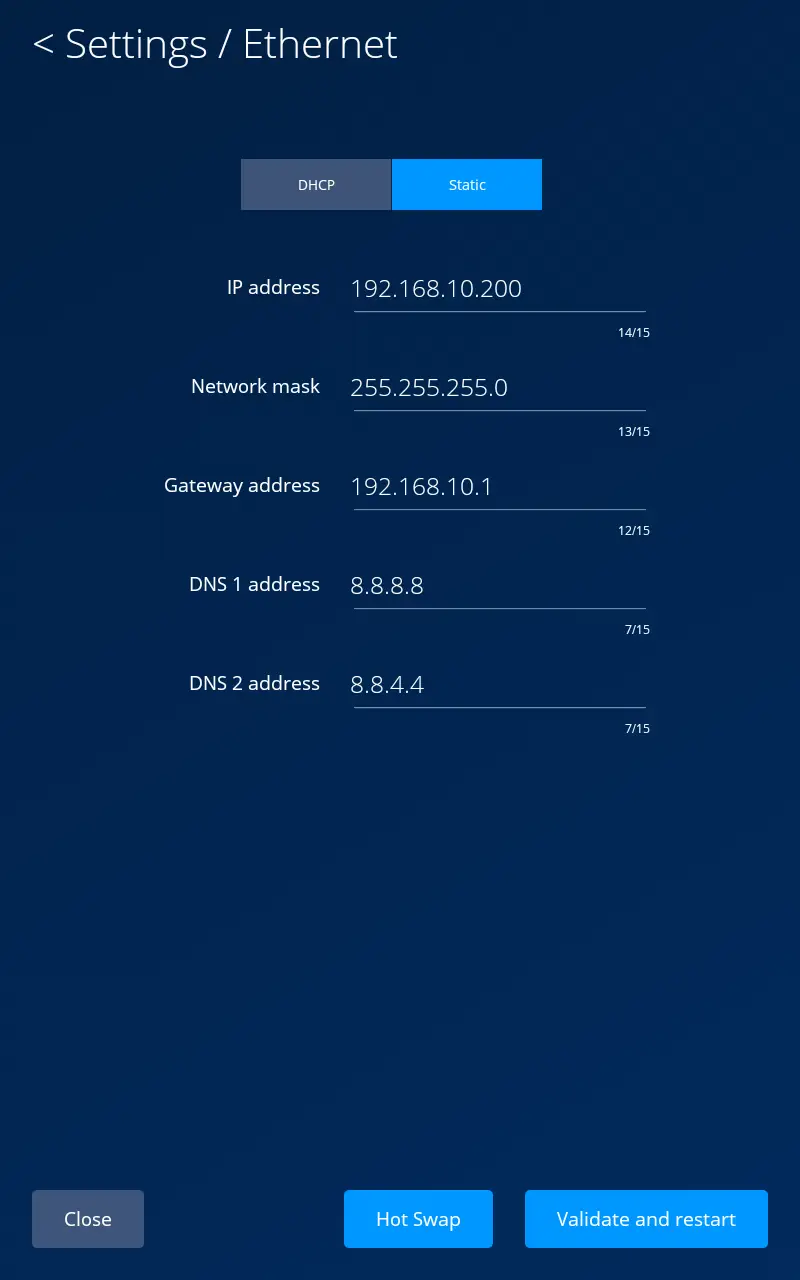 Intercom Ethernet Configuration