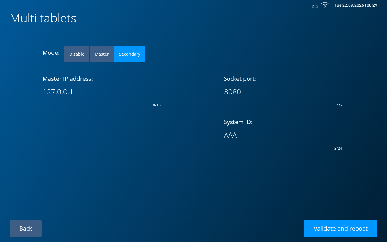 Configure the Secondary Tablet